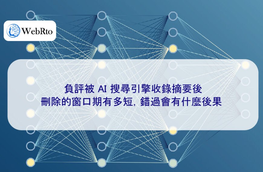 負評被 AI 搜尋引擎收錄摘要後，刪除的窗口期有多短，錯過會有什麼後果